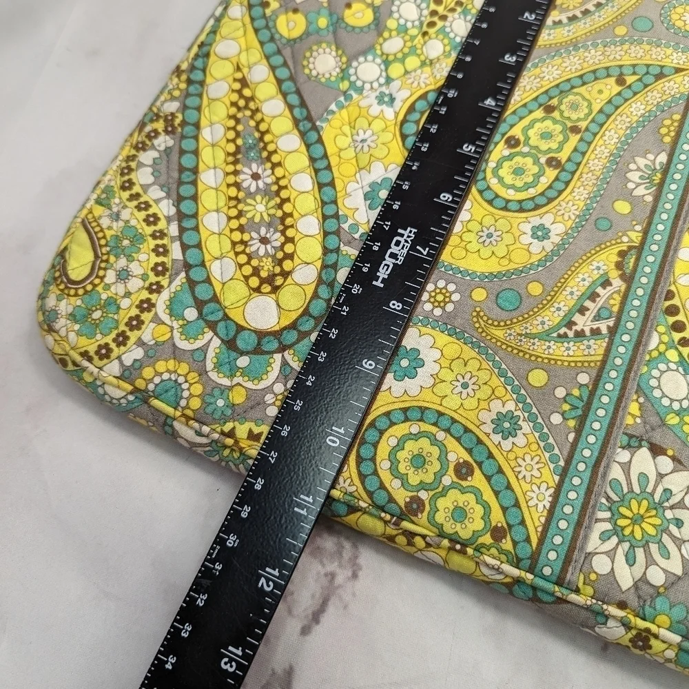Vera Bradley Laptop Case Blue Yellow Paisley Tapestry Quilted Boho Hippie 11x14
